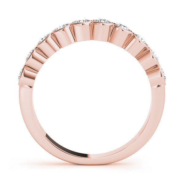 Rose gold Bezel Set Round Diamond Eternity Band 1