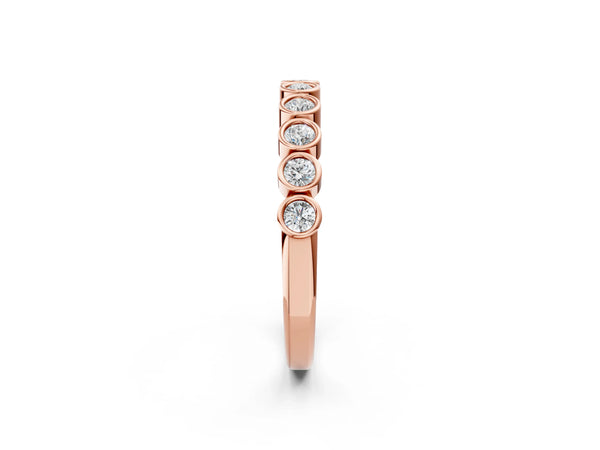 Rose gold Bezel Set Round Diamond Eternity Band