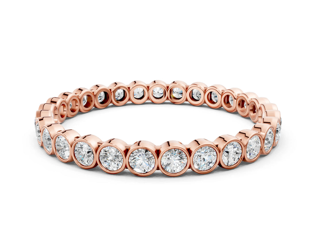 Rose gold Bezel-Set Round Diamond Eternity Band_2