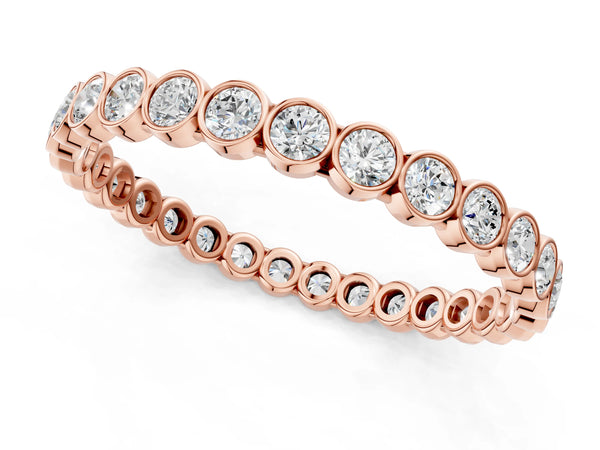 Rose gold Bezel-Set Round Diamond Eternity Band