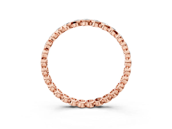 Rose gold Bezel-Set Round Diamond Eternity Band