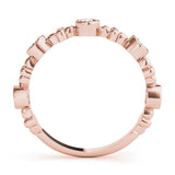 Rose gold Bezel Set Round Diamond Floral Eternity Band 2