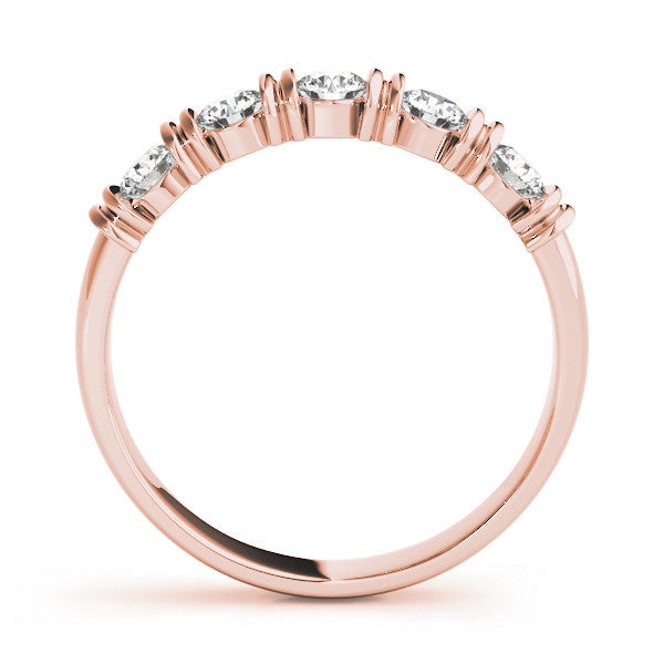 Rose gold Bezel-Set Round Diamond Half-Eternity Band 1