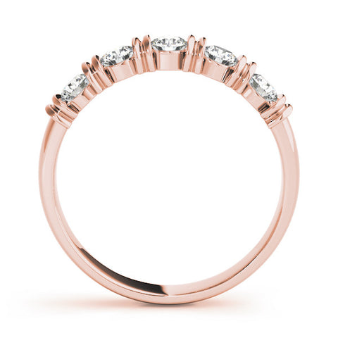 Rose gold Bezel-Set Round Diamond Half-Eternity Band 1