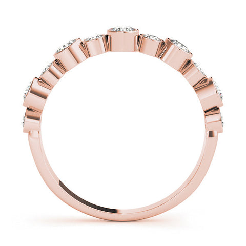 Rose gold Bezel Set Round Diamond Half Eternity Band 2