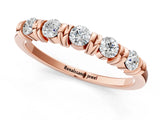 Rose gold Bezel-Set Round Diamond Half-Eternity Band_5