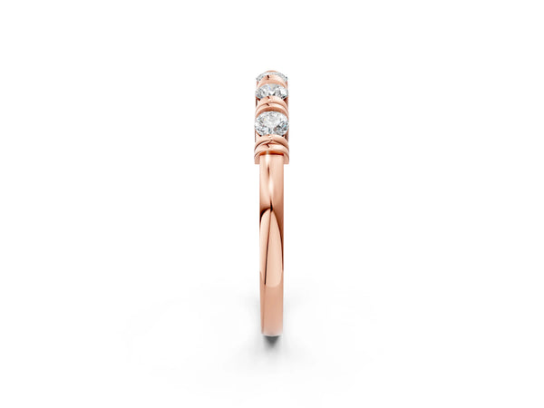 Rose gold Bezel-Set Round Diamond Half-Eternity Band