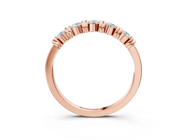 Rose gold Bezel-Set Round Diamond Half-Eternity Band