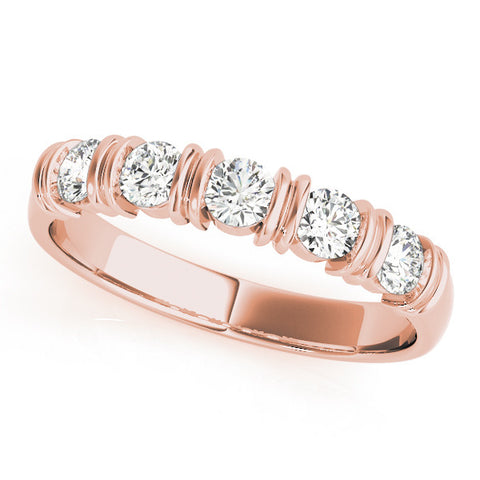 Rose gold Bezel-Set Round Diamond Half-Eternity Band