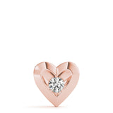 Rose gold Bezel-Set Round Diamond Heart Pendant 1