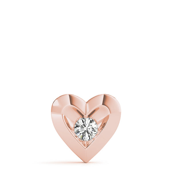 Rose gold Bezel-Set Round Diamond Heart Pendant