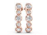 Rose gold Bezel Set Round Diamond Hoop Earrings_19
