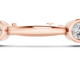 Rose gold Bezel Set Round Diamond Link Bracelet with Box Clasp_3