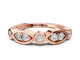 Rose gold Bezel Set Round Diamond Marquise Band_23