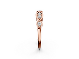 Rose gold Bezel Set Round Diamond Marquise Band_25