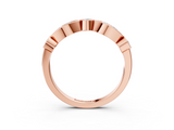 Rose gold Bezel Set Round Diamond Marquise Band_26