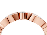 Rose gold Bezel Set Round Diamond Marquise Band_27