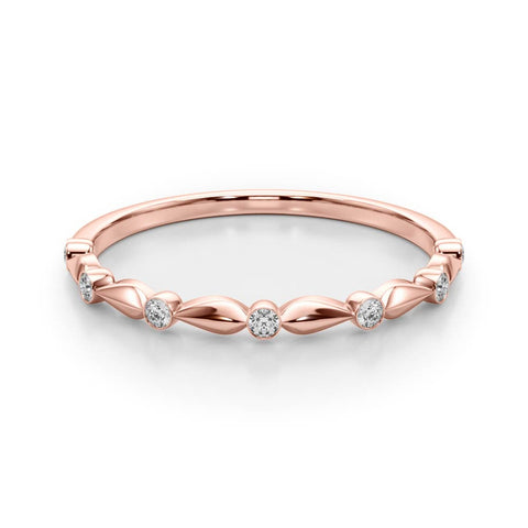 Rose gold Bezel-Set Round Diamond Marquise Eternity Band 1