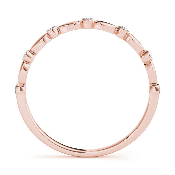 Rose gold Bezel-Set Round Diamond Marquise Eternity Band 2