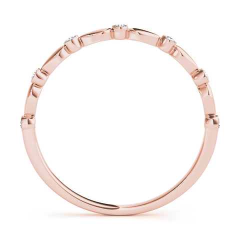 Rose gold Bezel-Set Round Diamond Marquise Eternity Band 2