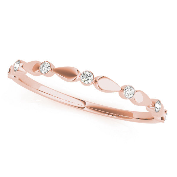 Rose gold Bezel-Set Round Diamond Marquise Eternity Band