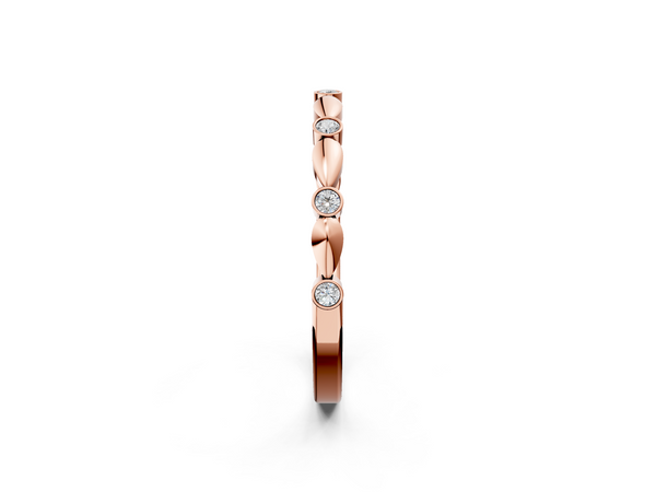 Rose gold Bezel-Set Round Diamond Marquise Eternity Band