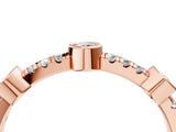 Rose gold Bezel Set Round Diamond Pavé Band_7
