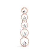 Rose gold Bezel-Set Round Diamond Pendant with Prong Setting 1