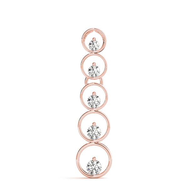 Rose gold Bezel-Set Round Diamond Pendant with Prong Setting