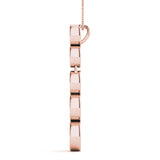 Rose gold Bezel-Set Round Diamond Pendant with Prong Setting 2