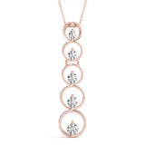 Rose gold Bezel-Set Round Diamond Pendant with Prong Setting
