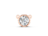 Rose gold Bezel-Set Round Diamond Solitaire Chain Necklace_4