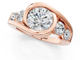 Rose gold Bezel Set Round Diamond Split Shank Ring_12