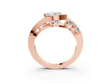 Rose gold Bezel Set Round Diamond Split Shank Ring_14