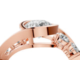 Rose gold Bezel Set Round Diamond Split Shank Ring_15