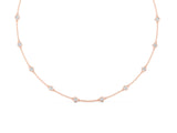 Rose gold Bezel-Set Round Diamond Station Necklace_8