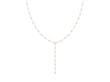 Rose gold Bezel-Set Round Diamond Station Y Necklace_6