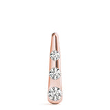 Rose gold Bezel Set Round Diamond Tapered Bar Pendant 1