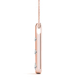 Rose gold Bezel Set Round Diamond Tapered Bar Pendant 2