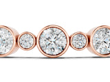 Rose gold Bezel Set Round Diamond Tennis Bracelet with Box Clasp_1