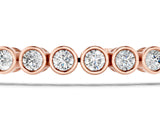 Rose gold Bezel Set Round Diamond Tennis Bracelet with Box Clasp_2