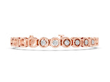 Rose gold Bezel Set Round Diamond Tennis Bracelet with Open Circle Band_4