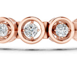 Rose gold Bezel Set Round Diamond Tennis Bracelet with Open Circle Band_5