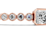 Rose gold Bezel-Set Round Diamond Tennis Bracelet with Radiant Center Diamond_31