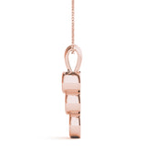 Rose gold Bezel Set Round Diamond Three-Stone Pendant 2