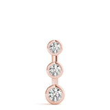 Rose gold Bezel Set Round Diamond Trio Pendant 1