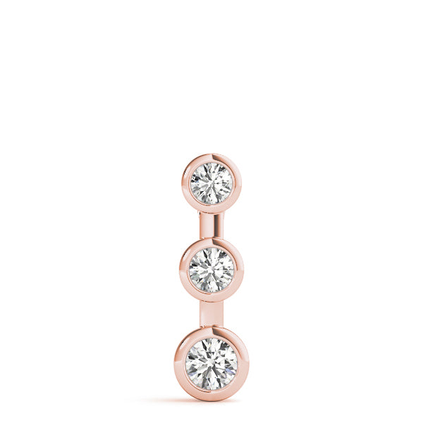 Rose gold Bezel Set Round Diamond Trio Pendant