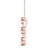 Rose gold Bezel Set Round Diamond Trio Pendant 2