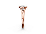 Rose gold Bezel Set Round Solitaire Diamond Ring with Smooth Band 3