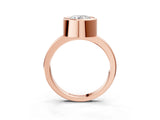 Rose gold Bezel Set Round Solitaire Engagement Ring with Classic Band_21